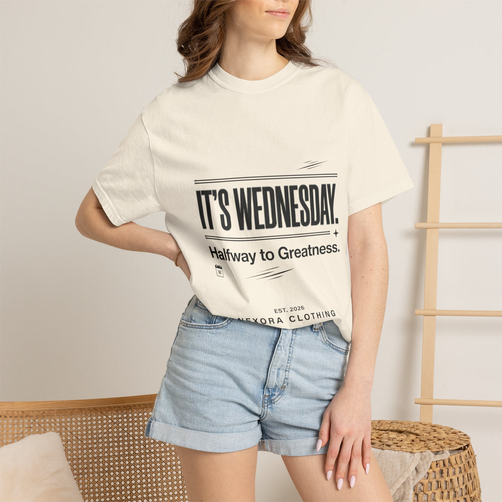 It's Wednesday T-Shirt — "Halfway to Greatness" Motivational Tee