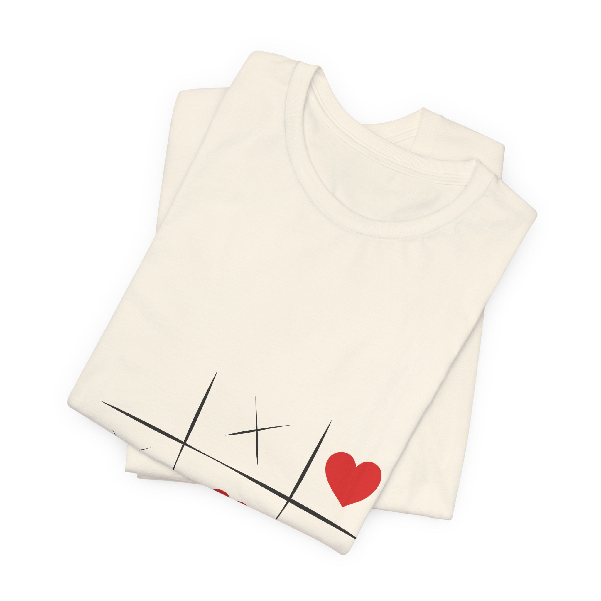 Tic-Tac-Love Tee — Minimal Heart Tic-Tac-Toe Valentine's T-Shirt