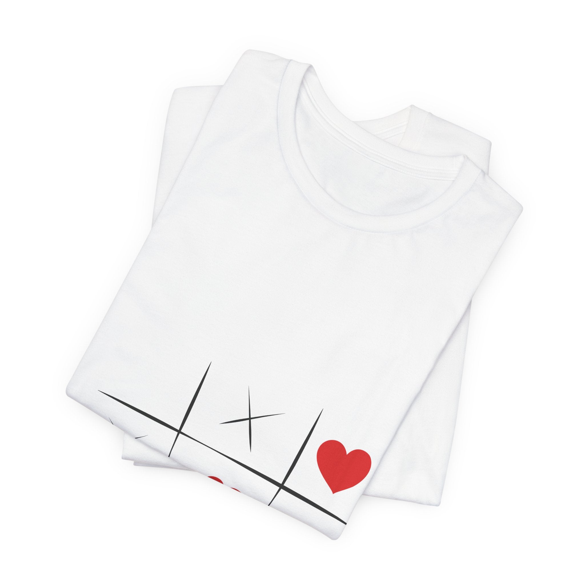 Tic-Tac-Love Tee — Minimal Heart Tic-Tac-Toe Valentine's T-Shirt