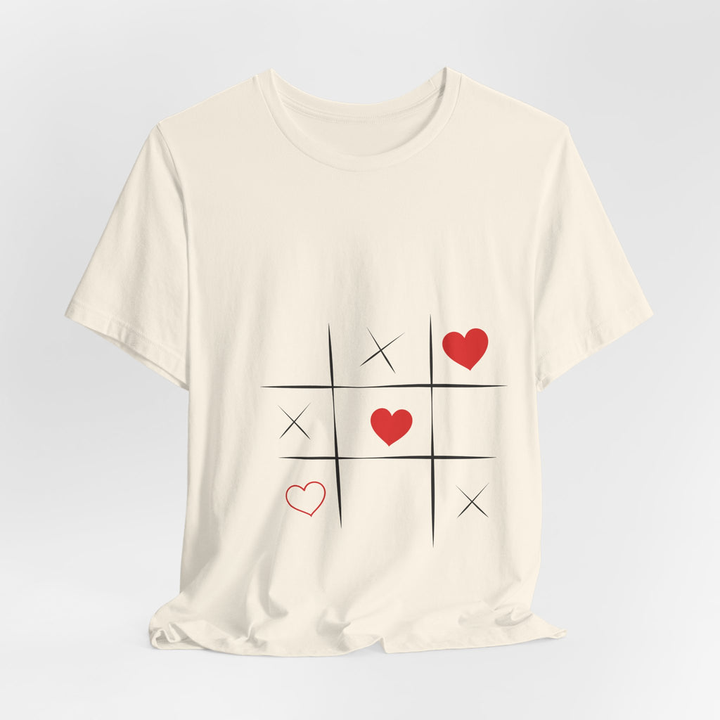Tic-Tac-Love Tee — Minimal Heart Tic-Tac-Toe Valentine's T-Shirt
