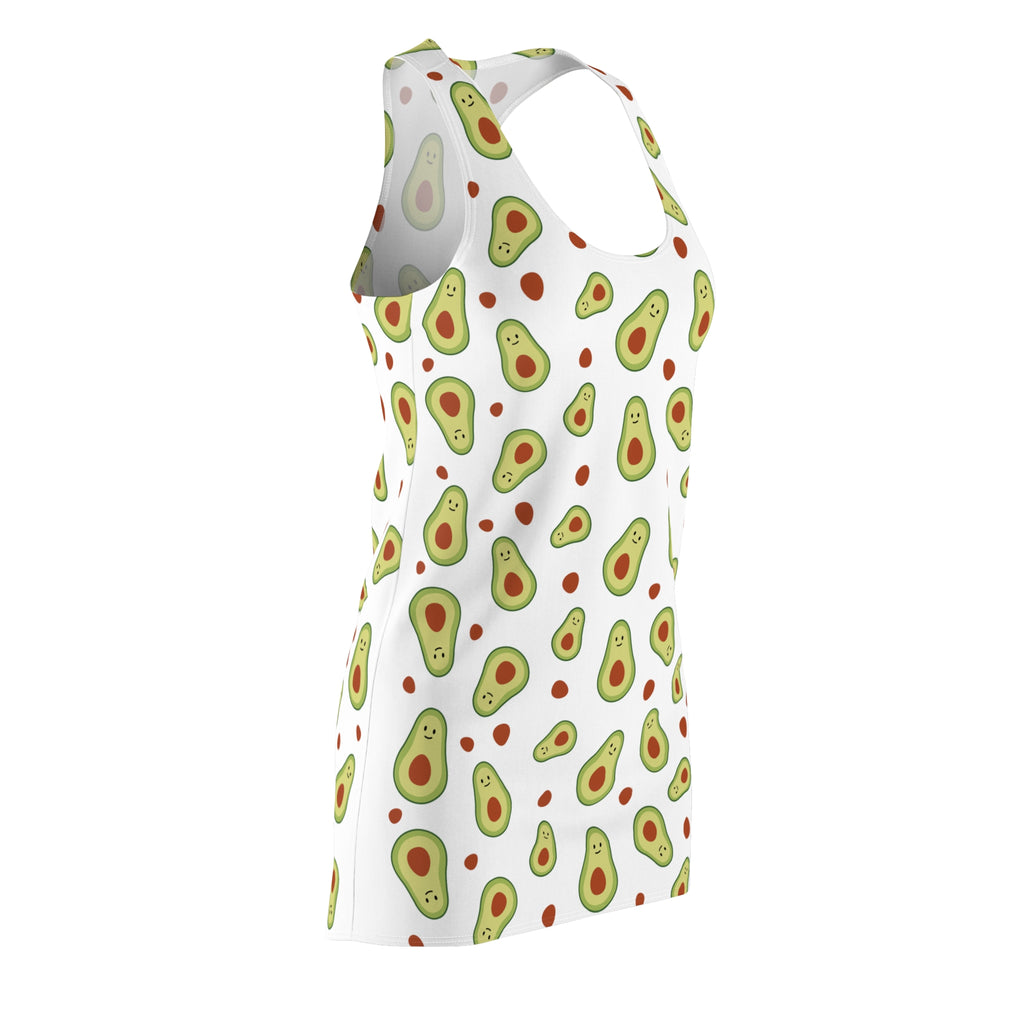 Avocado Pattern Racerback Dress – Fun Fruit Print Summer Dress