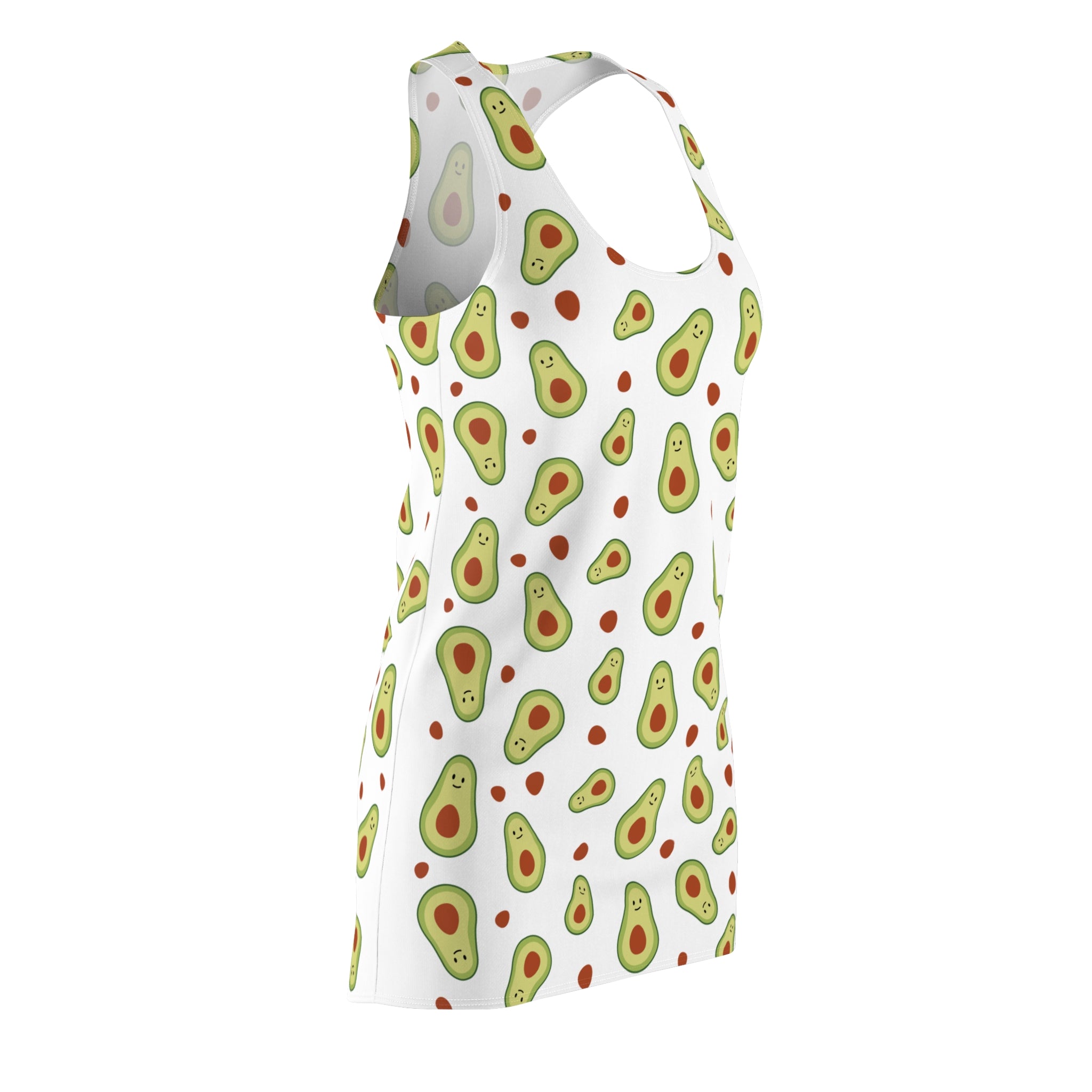 Avocado Pattern Racerback Dress – Fun Fruit Print Summer Dress