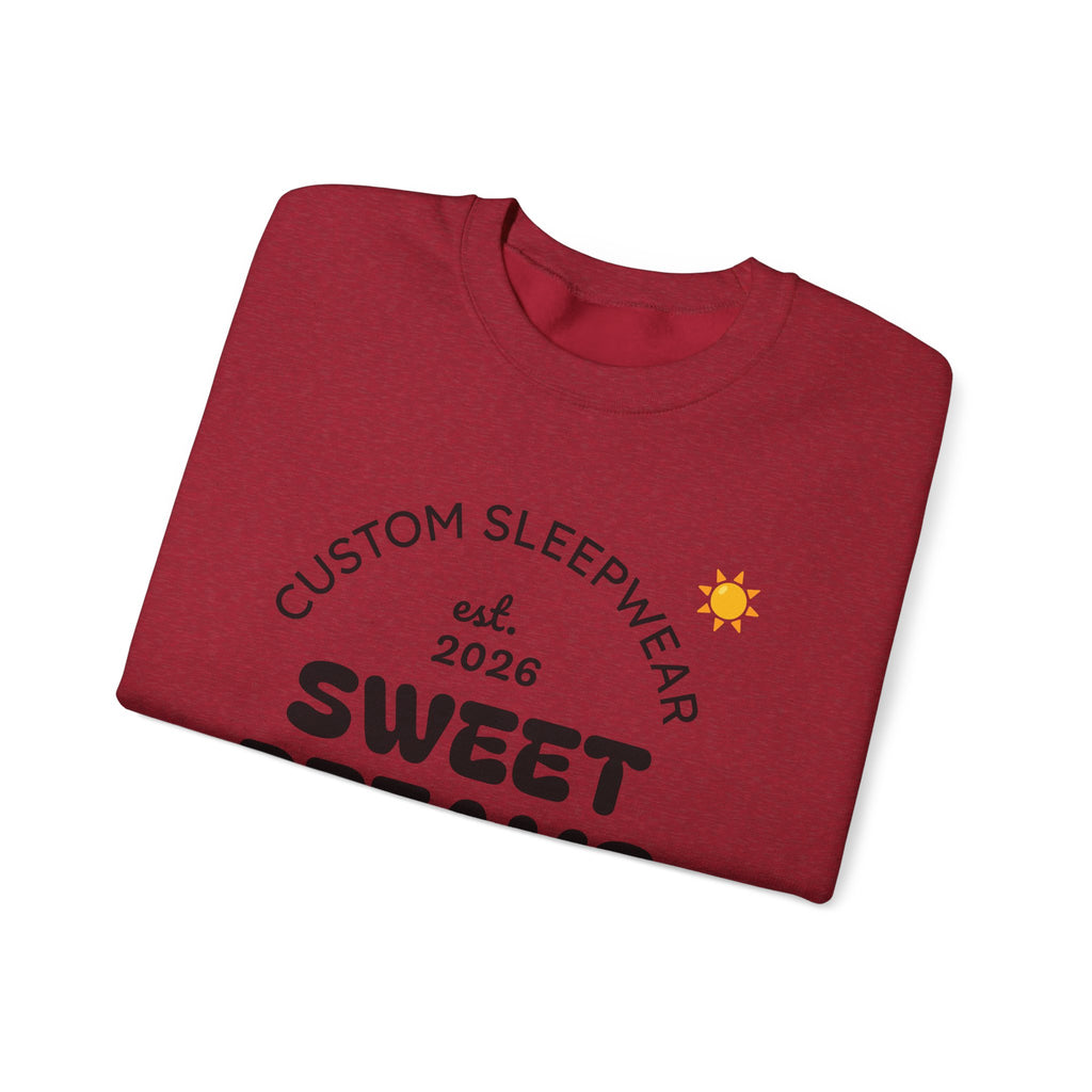 Sweet Dreams graphic Crewneck Sweatshirt | Custom Sleepwear logo, cherries