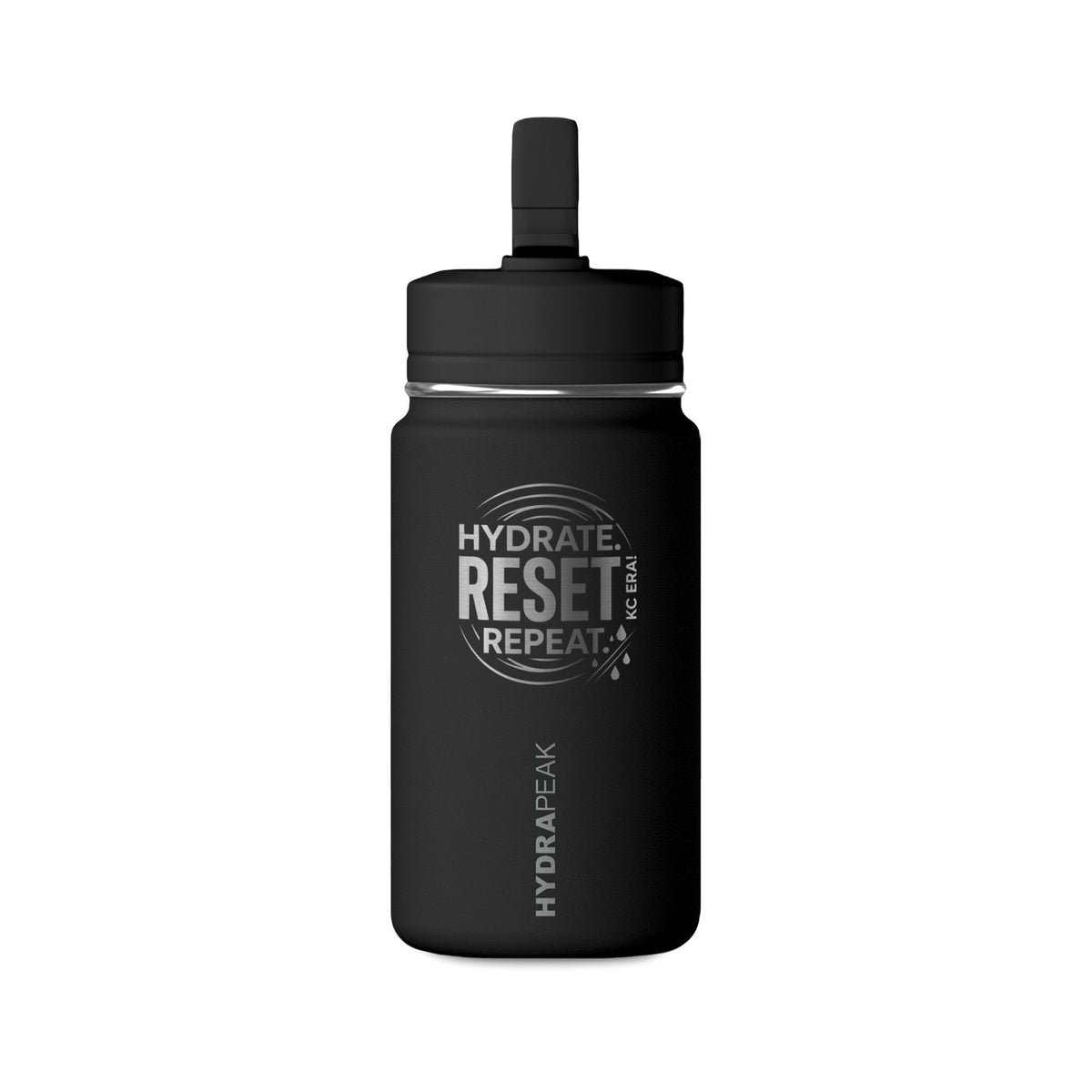 Mini Water Bottle — Pink ‘Hydrate. Reset. Repeat.’ 14oz Motivational Bottle