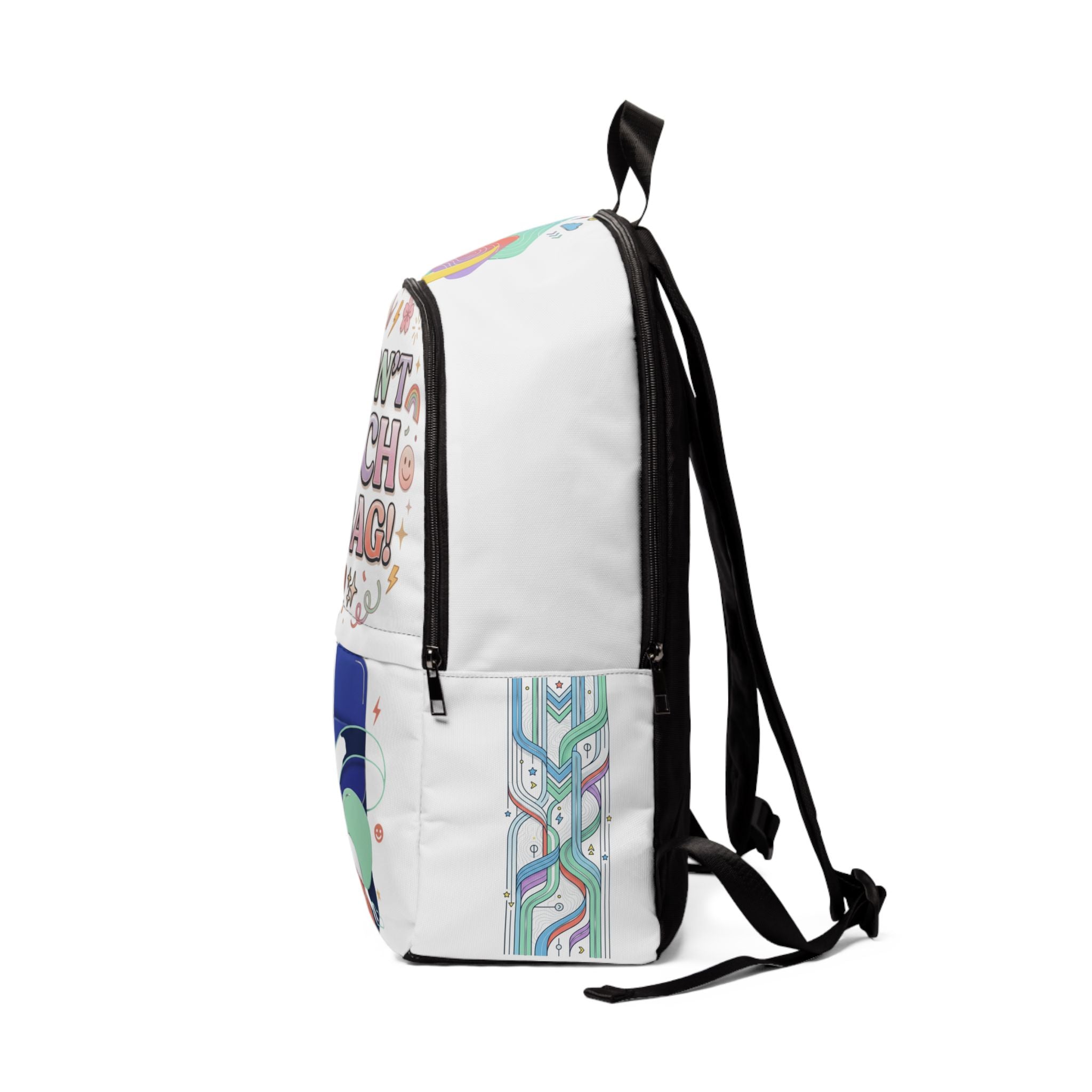 Don't Touch My Bag Backpack — Cute Pastel Emoji Graphic School Bag