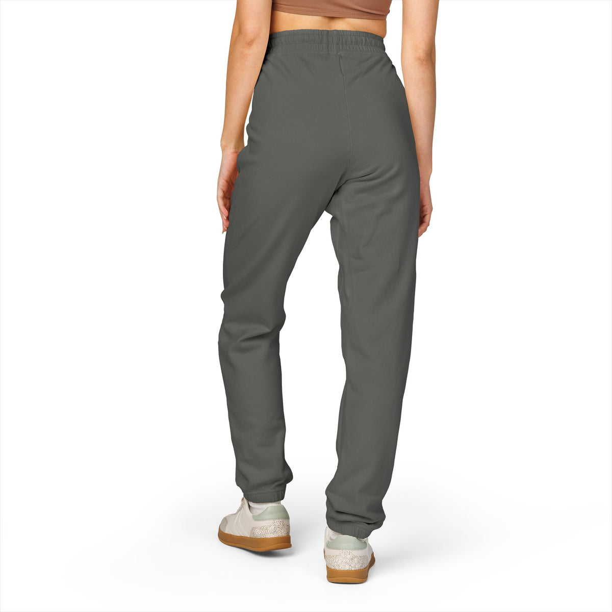 Vintage Campus Sweatpants — Distressed Shield Logo Joggers