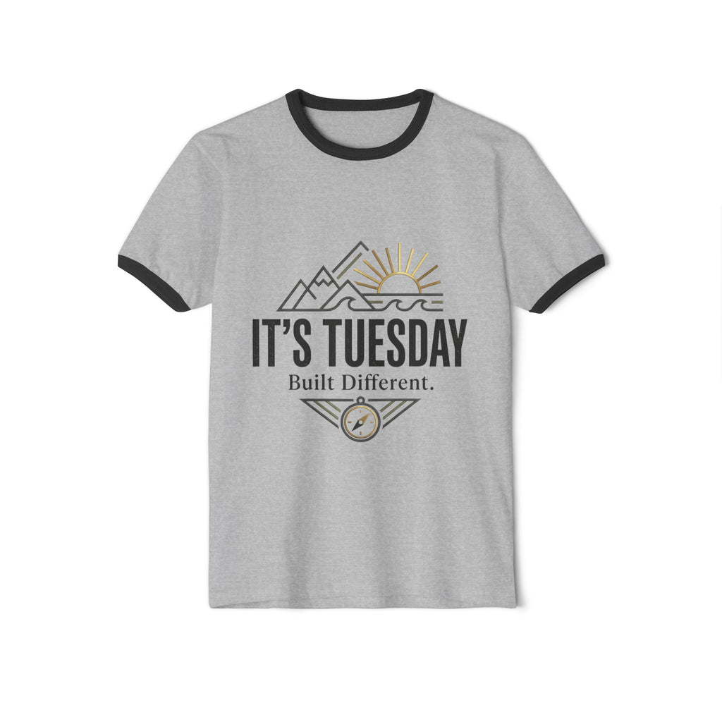 It's Tuesday Ringer T-Shirt — Built Different Retro Mountain Graphic