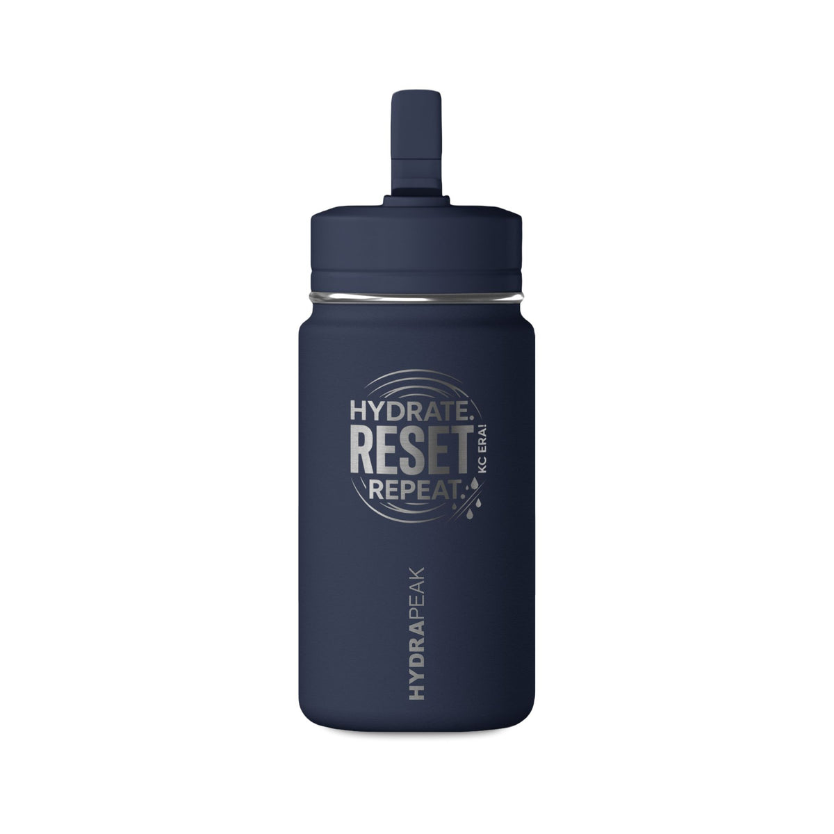 Mini Water Bottle — Pink ‘Hydrate. Reset. Repeat.’ 14oz Motivational Bottle