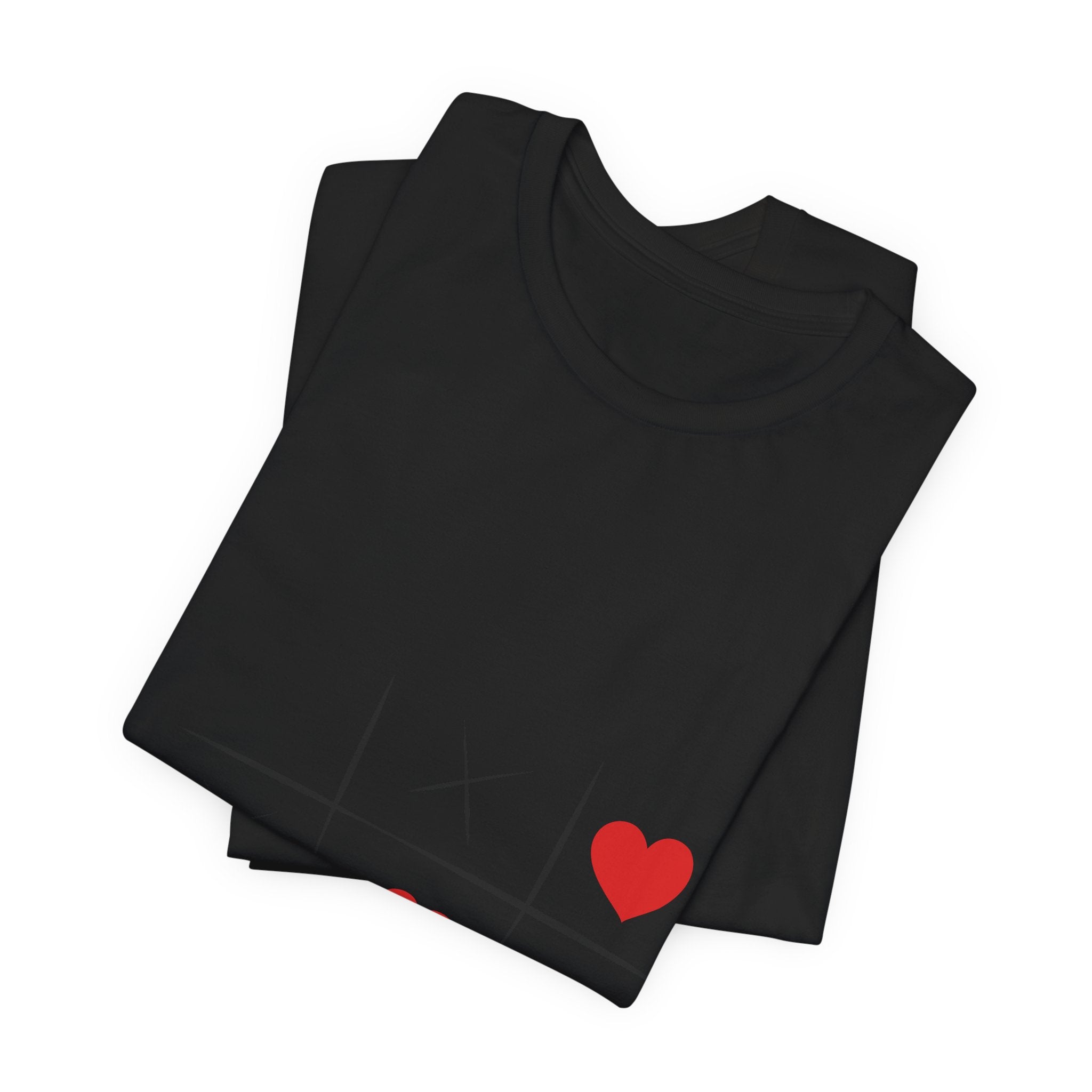 Tic-Tac-Love Tee — Minimal Heart Tic-Tac-Toe Valentine's T-Shirt