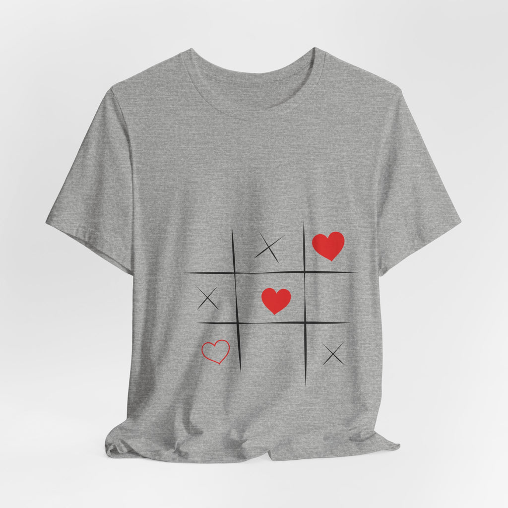 Tic-Tac-Love Tee — Minimal Heart Tic-Tac-Toe Valentine's T-Shirt