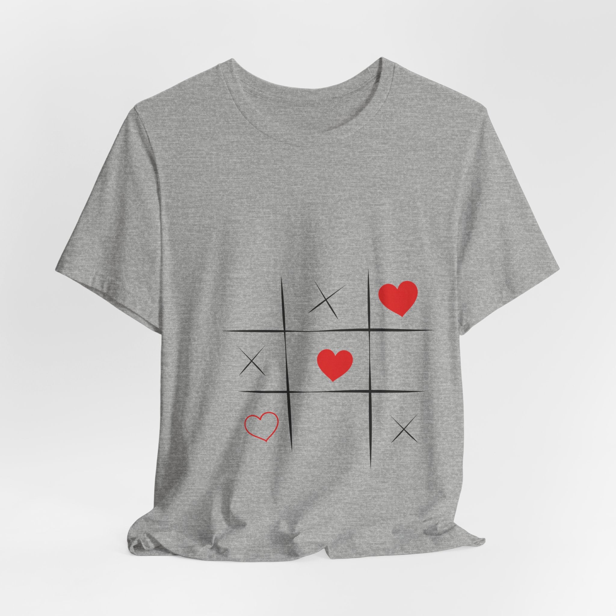 Tic-Tac-Love Tee — Minimal Heart Tic-Tac-Toe Valentine's T-Shirt