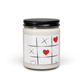 Tic Tac Toe Heart Soy Candle — 9oz Scented Jar (Romantic, Valentine’s Day Gift)