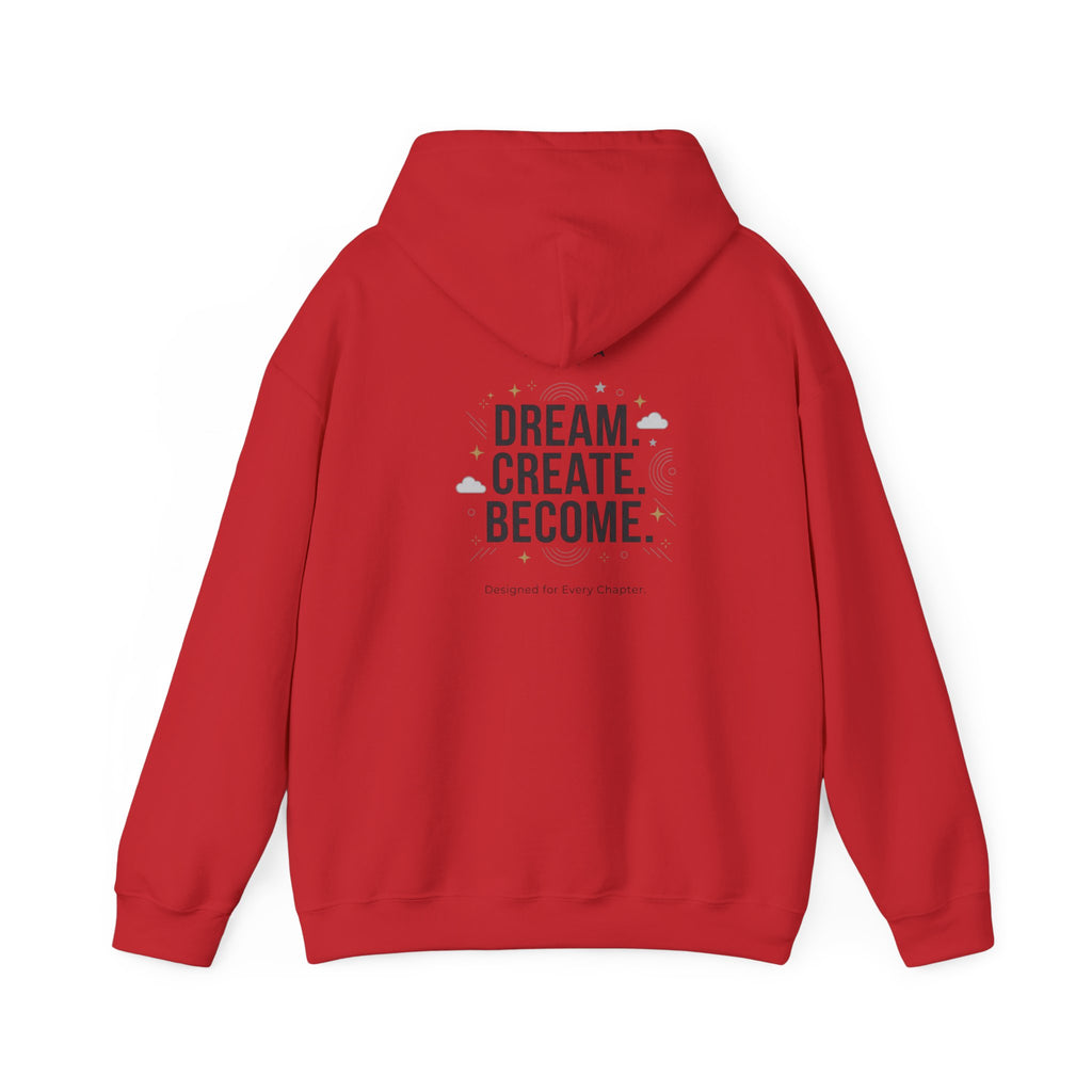 Hoodie — "Status: Unbothered" Front + "Dream. Create. Become." Back Graphic Hoodie