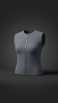 Slate Grey Neoprene Top With Metallic Zip